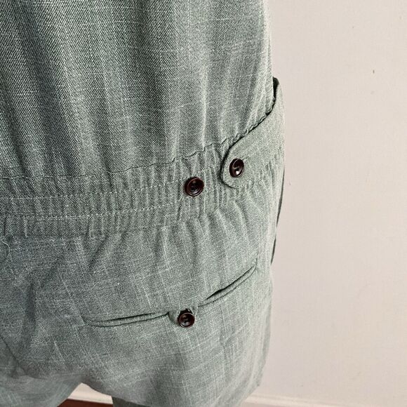 ROMPERJACK Romper Men Green Button Up Short Sleeve Preppy Stretch Cotton XL - Picture 7 of 10